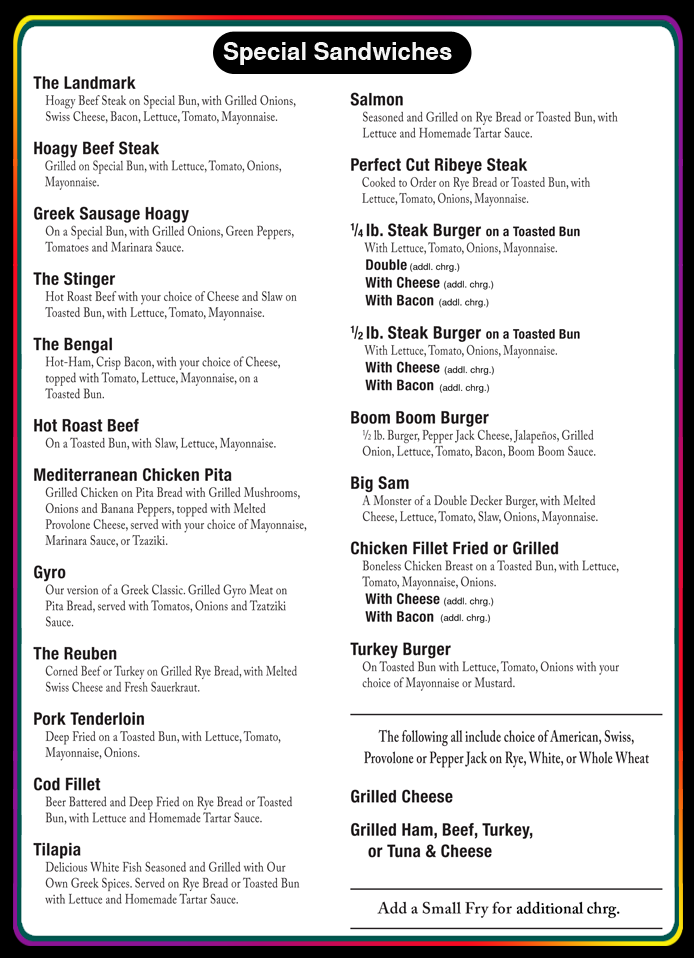 Price Hill Chili Menu